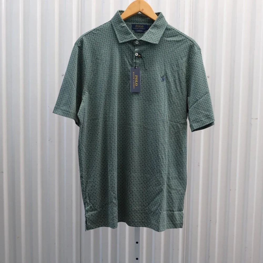 NWT Polo Ralph Lauren Foulard-Print Soft Cotton Polo Shirt Men's Size Large
